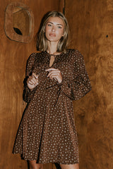 Myles Floral Mini Dress in Brown