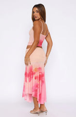 Mediterranean Mirage Midi Skirt Botanic Mirage