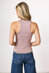 Sleek Jersey Solid Tank in Mauve