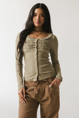 Mattie Ruffle Top in Olive