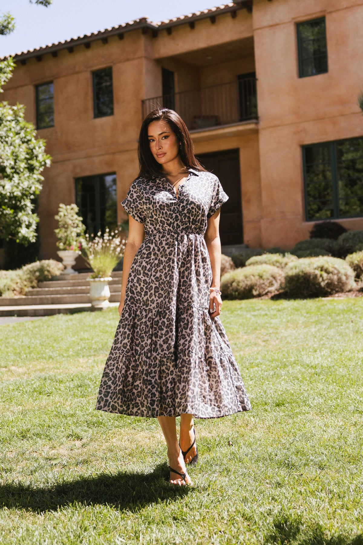 Ayda Leopard Midi Dress