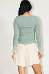 Elise Ribbed Top in Teal
