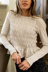 Harry Smocked Top in Bone
