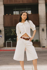 Lyla Collared Lace Top in Ivory