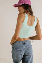 Safiya Cropped Tank in Mint
