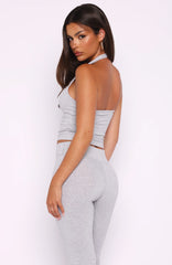 Focus On The Good Halter Top Grey Marle