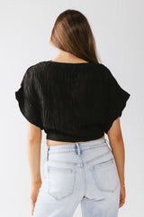 Alma Smocked Blouse in Black