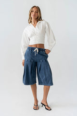 Yena Smocked Blouse in White