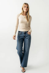 Anya Ribbed Top in Bone