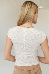 Jaynie Floral Top in Grey