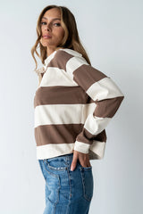 Kaysen Striped Top in Taupe