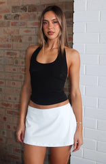 Hard To Please Mini Skort White