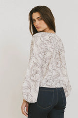 Isa Floral Blouse in Cream