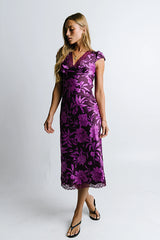 Cashe Lace Trim Maxi Dress