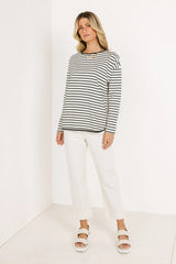 Farah Striped Top in Green