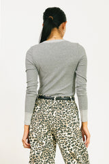Elise Ribbed Top in Grey
