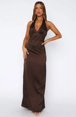 Stay With Me Maxi Dress Chocolate