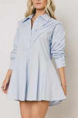 Juliet Collared Mini Dress in Blue