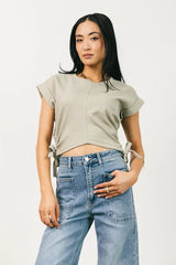 Sidney Ruched Top in Olive