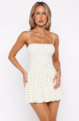 Infinite Grace Mini Dress Cream Polka Dot