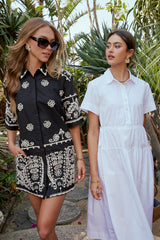Alexsis Embroidered Mini Dress