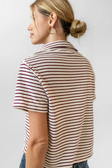 Lucca Striped Top in Burgundy