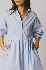 Oliver Collared Mini Dress in Blue