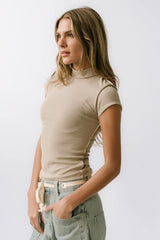 Kimberly Ribbed Top in Oatmeal