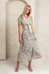 Vera Floral Maxi Dress in Sage