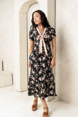 Vera Floral Maxi Dress in Black
