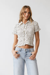 Kreyton Polka Dot Blouse in Cream