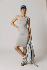 Daphne Midi Dress in Heather Grey