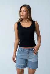 Mackie Lace Trim Tank in Black