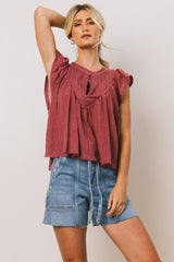 Leia Blouse in Berry