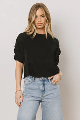 Wyatt Tiered Sleeve Top in Black
