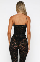 Weekend Escape Lace Top Black