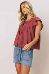 Leia Blouse in Berry