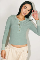 Elise Ribbed Top in Teal