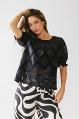 Noelle Loose Blouse in Navy