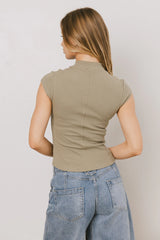 Noel Mock Neck Top in Light Olive