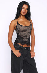 You Came Back Lace Top Black
