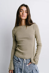 Toby Ribbed Top in Olive