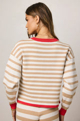 Keaton Striped Top in Tan