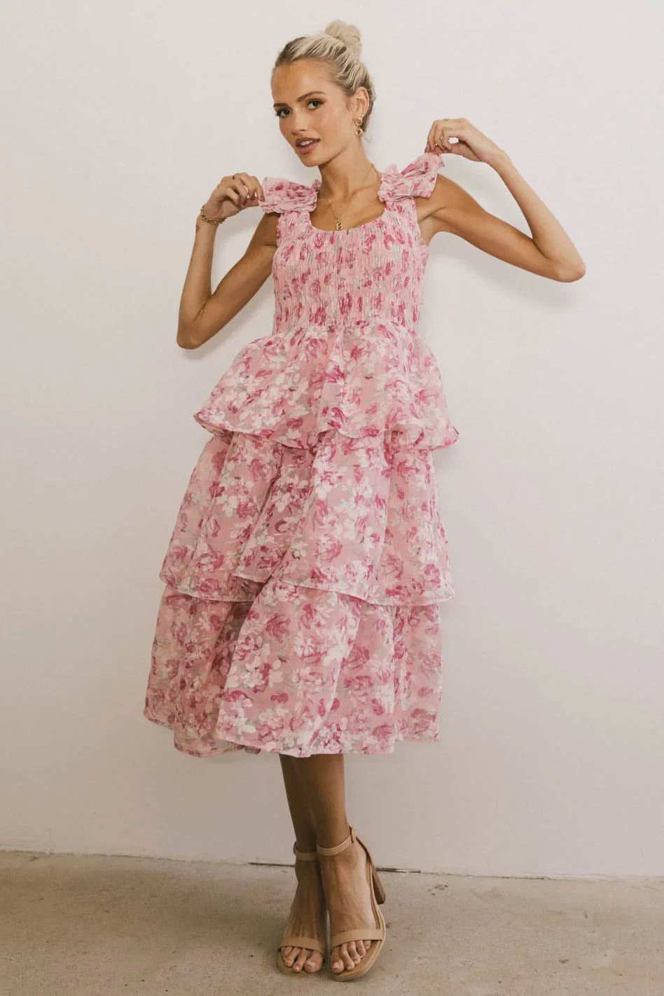Absedee Floral Midi Dress
