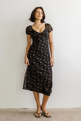 Cammie Floral Maxi Dress in Black