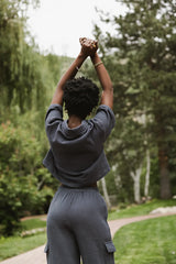Benji Cotton Gauze Top in Slate Blue