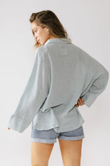 Lucie Linen Button Up in Blue