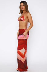 Luminous Maxi Skirt Sunset Petal