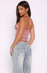 Sucker For You Top Pink Stripe
