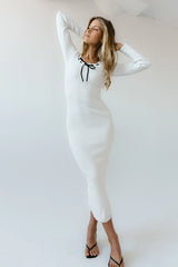 Janet Ribbed Maxi Dress in Ivory
